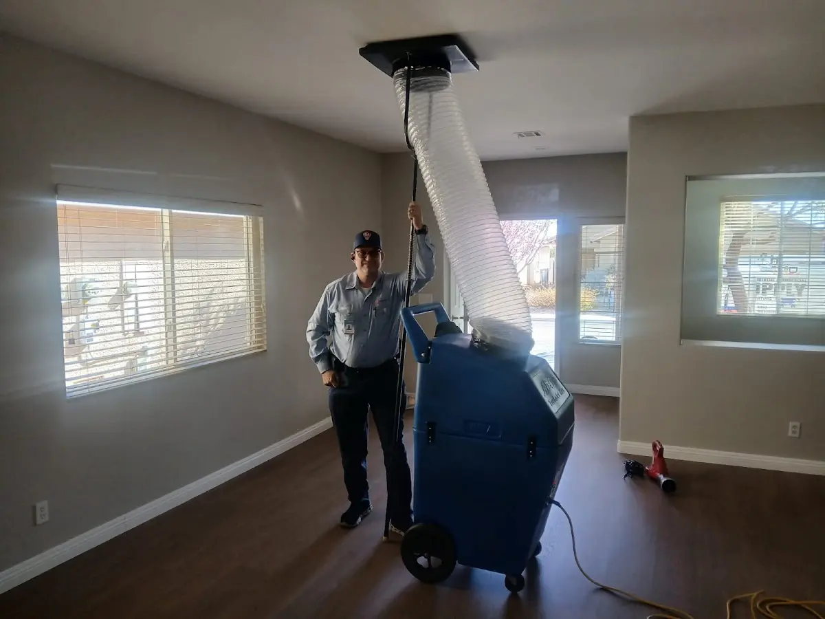 Professional Dryer Vent Cleaning work inside a Mesa home